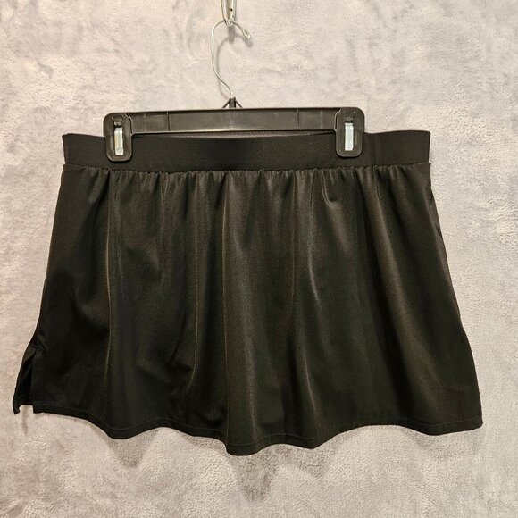Lands' End Womens Size 14 Swim Bottom Swim Skirt Skirted Black Spandex Blend Str - Picture 1 of 10
